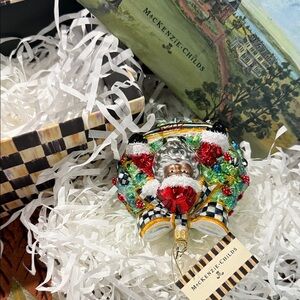 MacKenzie-Childs Colorful Santa Ornament
